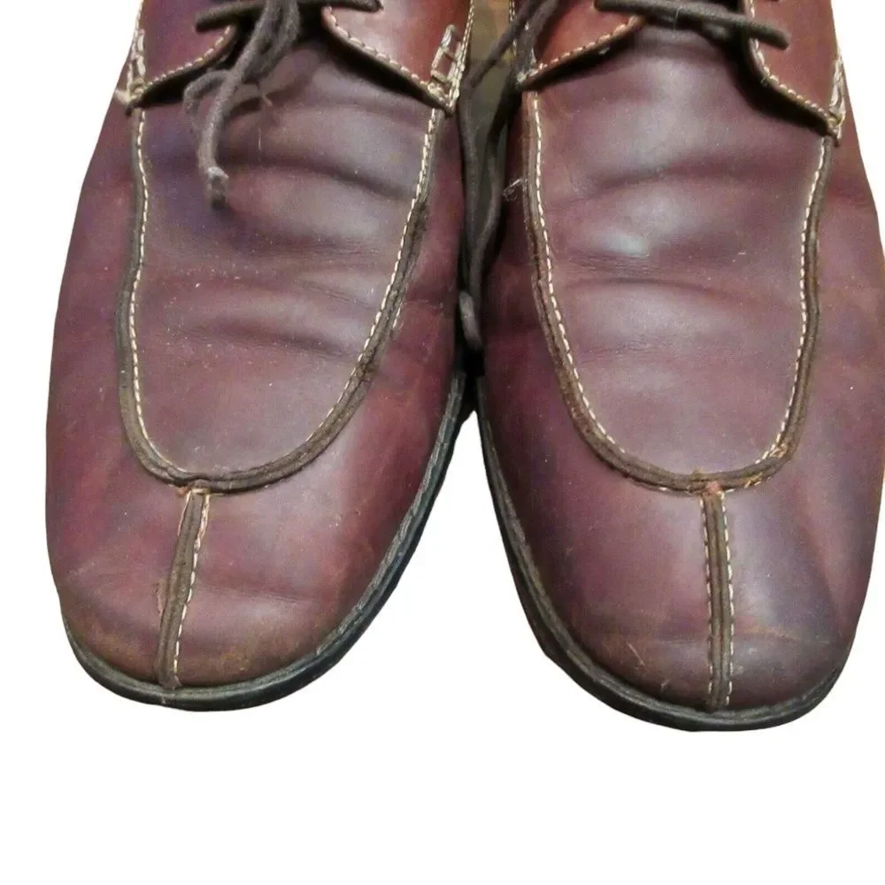 Cole Haan Mens Oxford Dress Shoes Brown Mahogany Leather Split Toe 9.5